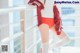 Coser @ 桜 桃 喵 Vol.091: 红色 体操服 (44 photos)